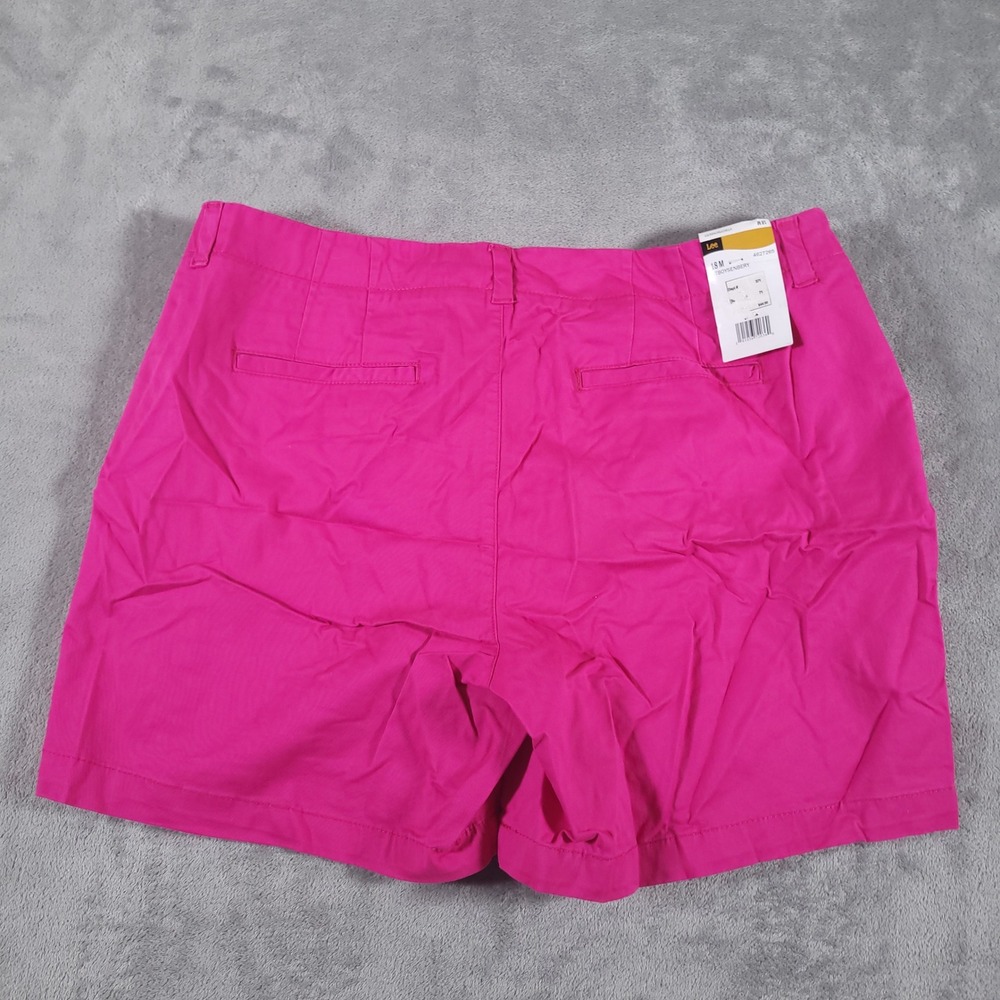 Lee Shorts Womens 18 Medium Pink VT Boysenberry Straight Fit Stretch Casual New - Picture 8 of 10